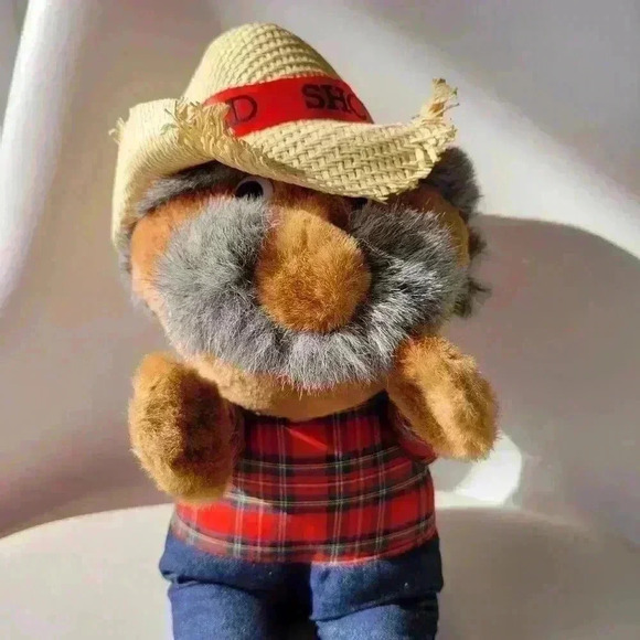 Vintage 1980's Shotgun Red Plush Stuffed Old Man Doll Nashville - Picture 9 of 10